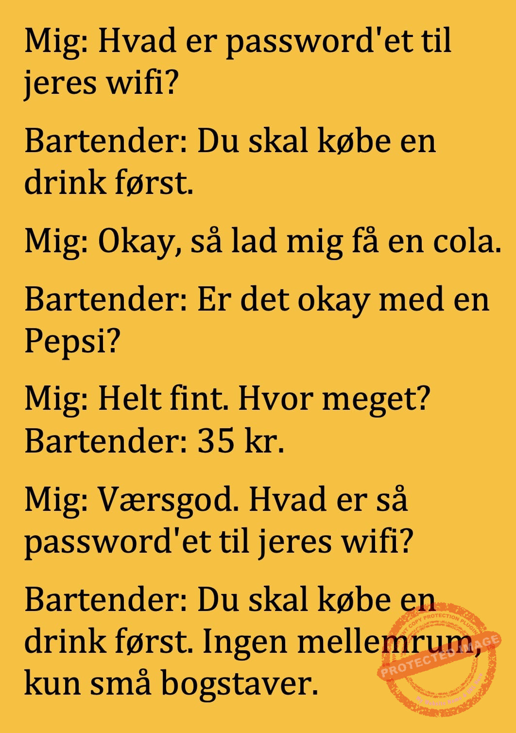 En mand var på bar og spurgte til WiFi - Sjovstue